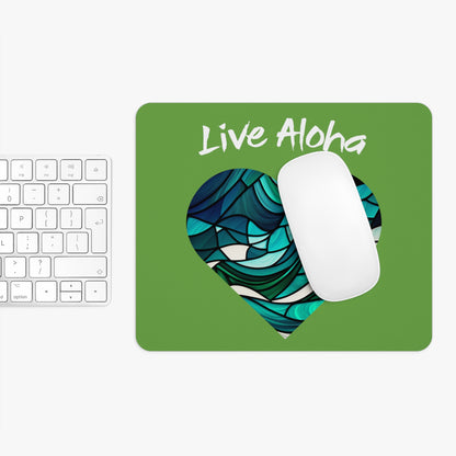 Live Aloha Hawaii Mouse Pad (Green)