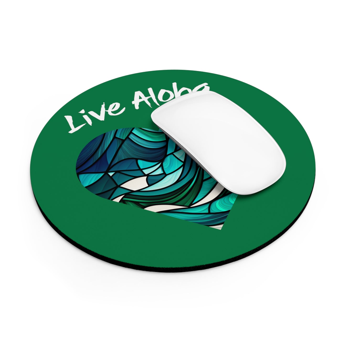 Live Aloha Hawaii Mouse Pad - Dark Green