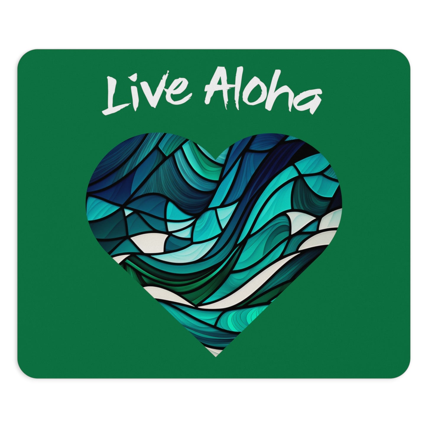 Live Aloha Hawaii Mouse Pad - Dark Green