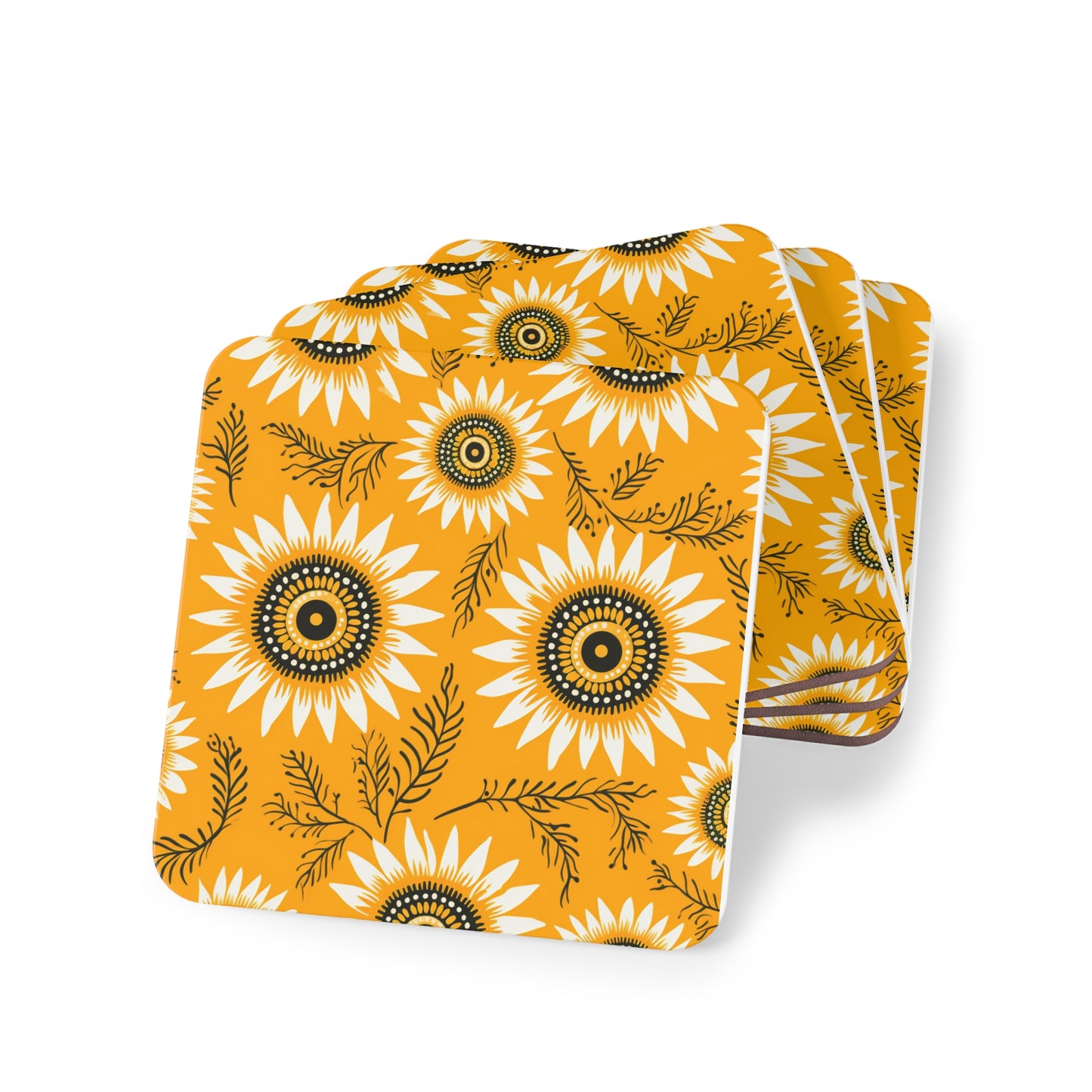 Sunflower Print Coasters, Flower Coasters