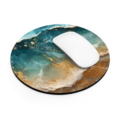 Ocean Waves with Gold Flecks Mouse Pad