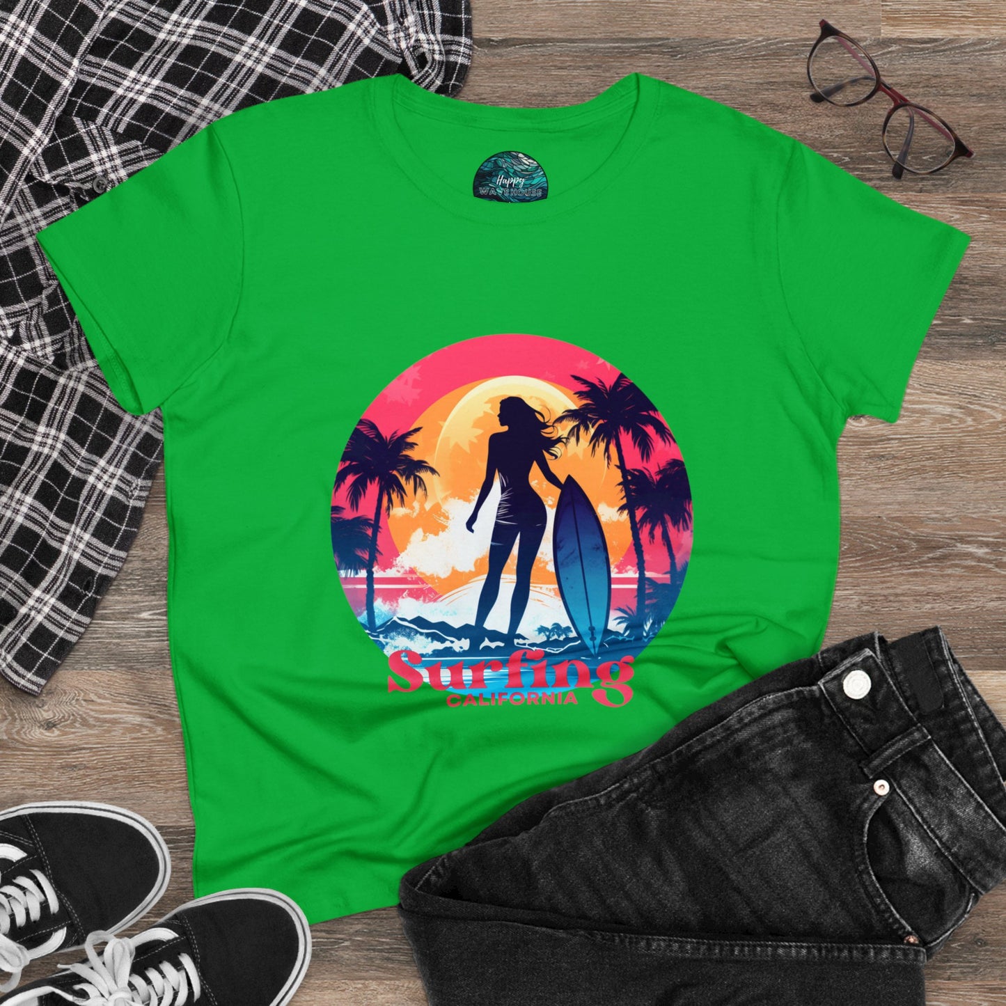 Surfing Shirt for Women, Hawaii Surf tee, Gift for Surfer, Surfer Women T-shirt, Women's Surf Tee