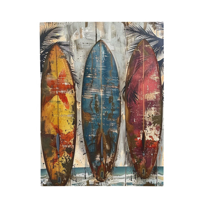 Classic Surf Boards Velveteen Plush Blanket