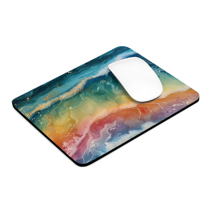 Rainbow Ocean Waves Mouse Pad