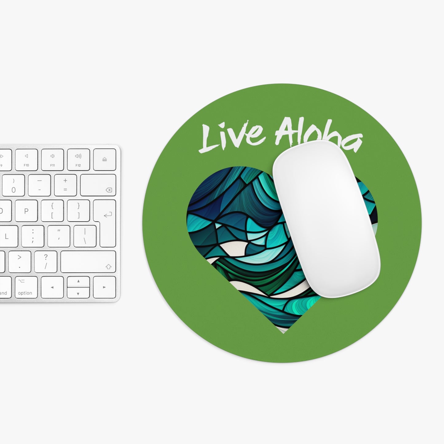 Live Aloha Hawaii Mouse Pad (Green)