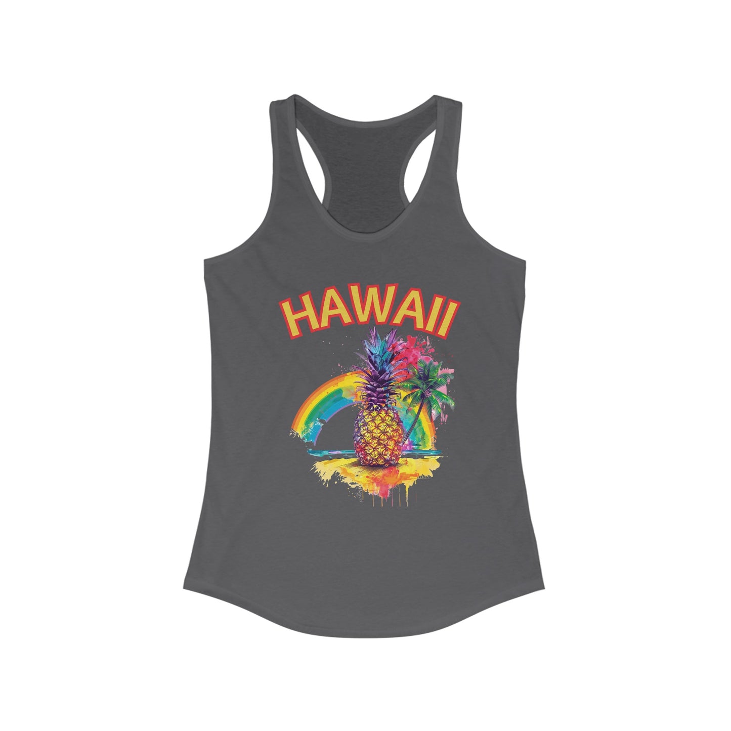 Hawaii Pineapple Raibow Women's Racerback Tank Top