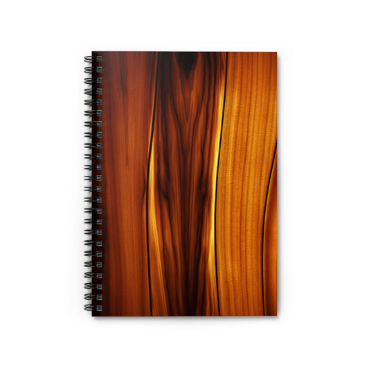 Koa Wood Natural Print Pattern Spiral Notebook - Ruled Line