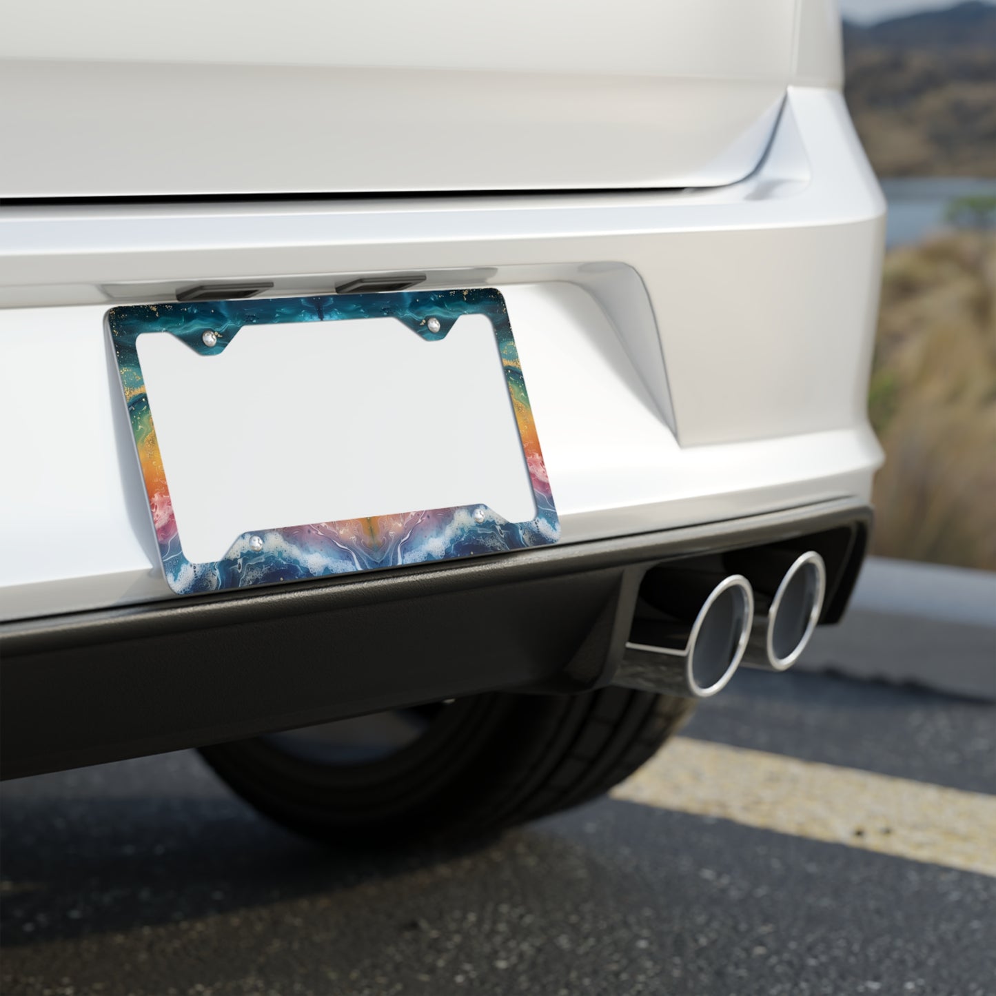 Rainbow Ocean License Plate Frame