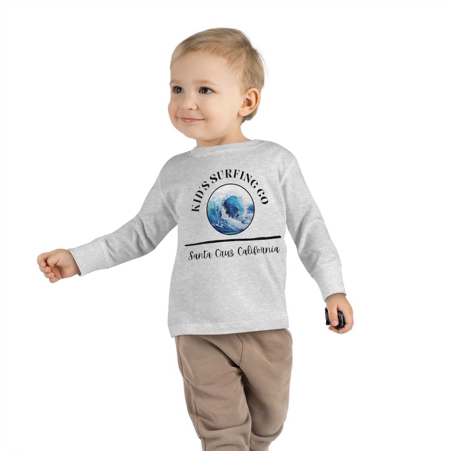 Kid Surfing Long Sleeved Shirt, Toddler Long Sleeve Tee