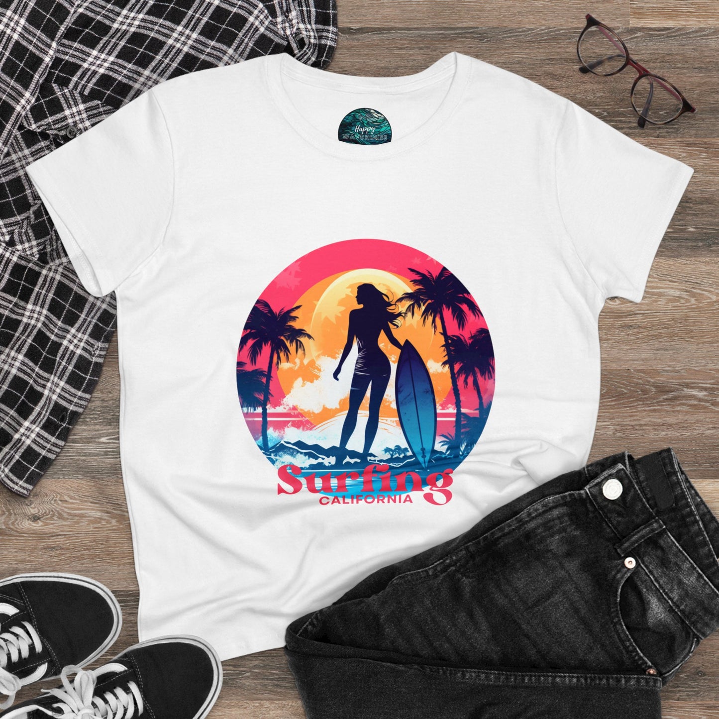 Surfing Shirt for Women, Hawaii Surf tee, Gift for Surfer, Surfer Women T-shirt, Women's Surf Tee