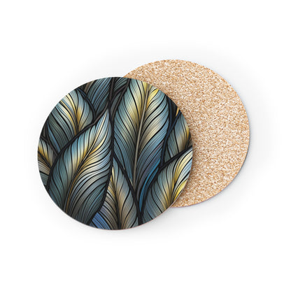 Dark Leaves Print Coasters