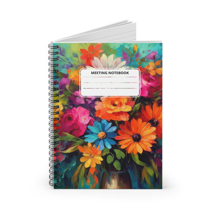 Bouquet of Flowers Meeting Notebook - Ruled Line, Flowers Meeting Notebook