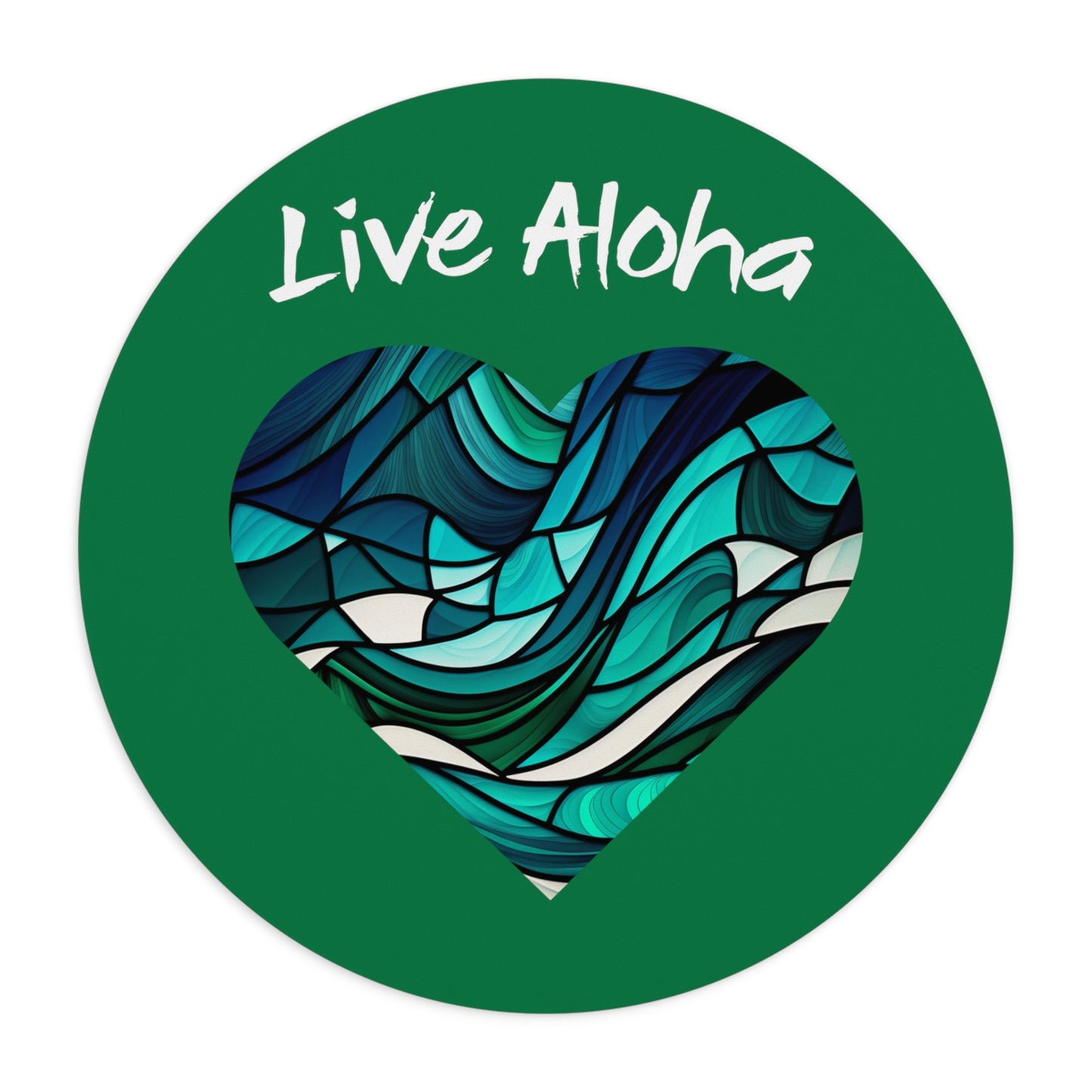 Live Aloha Hawaii Mouse Pad - Dark Green