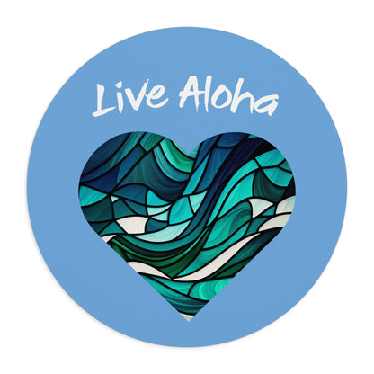 Live Aloha Hawaii Mouse Pad - Light Blue