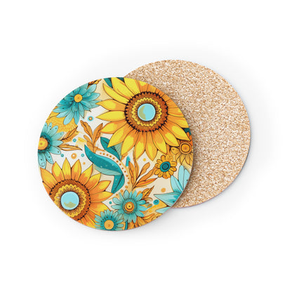 Sunflower Print II Coasters, Flower Coasters