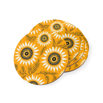 Sunflower Print Coasters, Flower Coasters