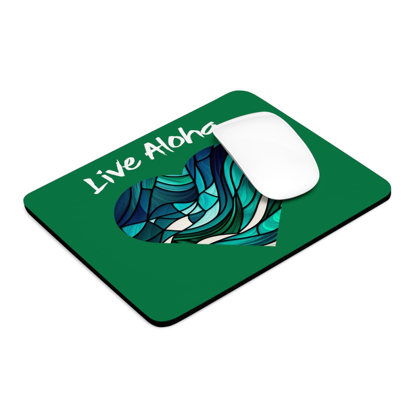 Live Aloha Hawaii Mouse Pad - Dark Green