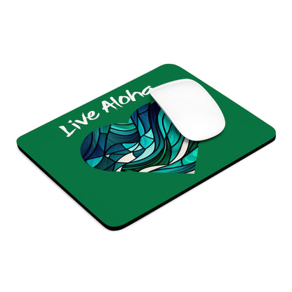 Live Aloha Hawaii Mouse Pad - Dark Green