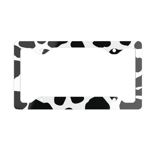 Cow Pattern Metal License Plate Frame