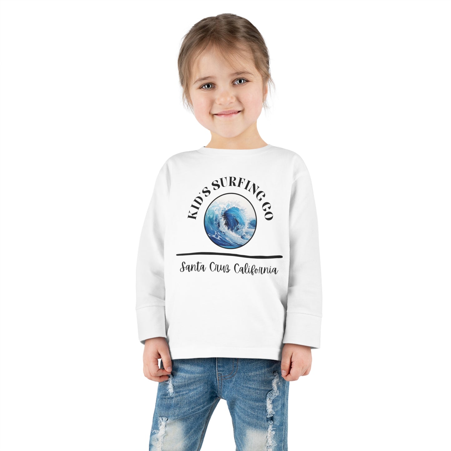 Kid Surfing Long Sleeved Shirt, Toddler Long Sleeve Tee