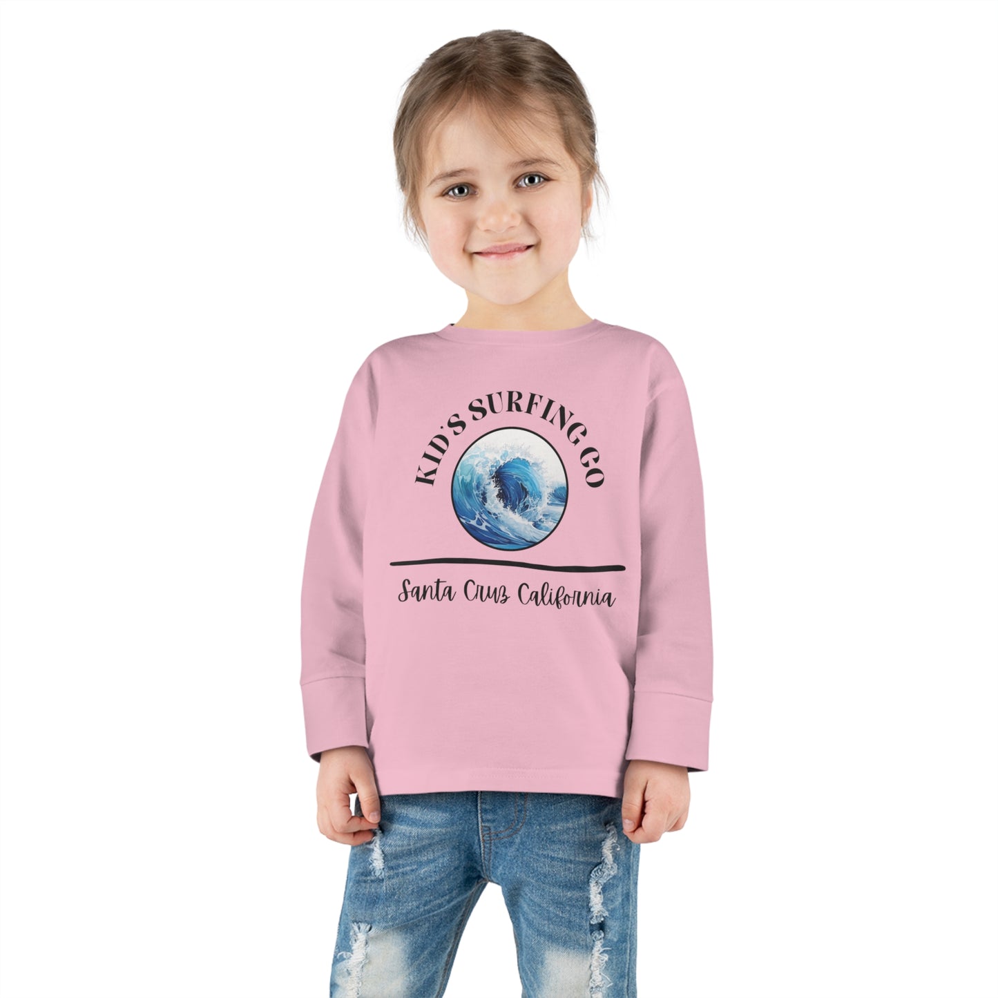 Kid Surfing Long Sleeved Shirt, Toddler Long Sleeve Tee