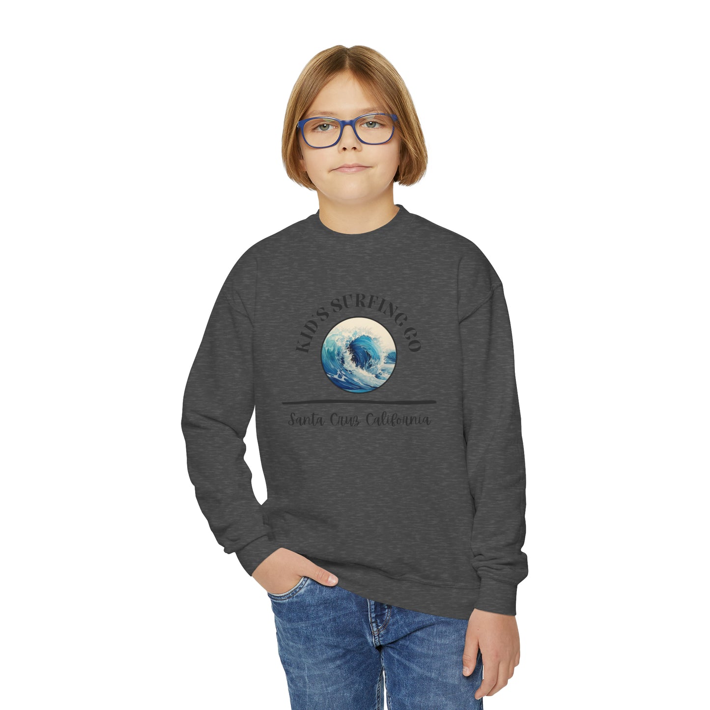 Kids Surfing Sweatshirt - Youth Crewneck Sweatshirt